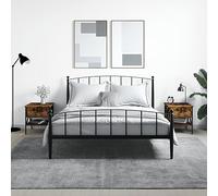 Bucmath Lot de 2 tables de chevet en chêne fumé 40 x 42 x 45 cm, matériau à base de bois, style industriel, pieds réglables, console de chevet stable pour chambre à coucher