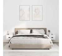 Bucmath Lot de 2 tables de chevet murales flottantes en bois avec tiroir pour chambre à coucher, salon, 41,5 x 36 x 28 cm, blanc brillant