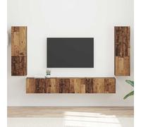Bucmath Lot de 4 meubles TV muraux en bois recy esign moderne pour le salon - Peu encombrant - 30 x 31 x 60 cm - Centre de divertissement