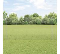 Bucmath Panneau de clôture avec poteaux 10 x 1,2 m en acier galvanisé - Grille brise-vue pour balcon - Éléments de clôture pour jardin, terrasse, terrasses et cloisons de sécurité