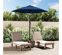 Bucmath Parasol bleu 200 x 224 cm en aluminium avec fonction inclinable, résistant aux UV et imperméable, pliable, coupe-vent, idéal pour balcon, terrasse, jardin, toile d'auvent robuste, parasol de