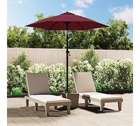 Bucmath Parasol bordeaux - 200 x 224 cm - En aluminium - Protection UV - Imperméable - Coupe-vent - Inclinable - Pliable - Pour jardin, terrasse, balcon et véranda