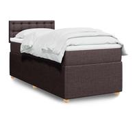 Bucmath Sommier à Lattes de Lit avec Matelas et Surmatelas, Marron Foncé 90x200 cm, Tissu Polyester Durable, Soutien Optimal pour Chambre