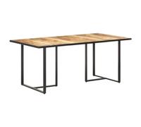Bucmath Table à manger en bois de manguier rugueux, 180 cm, table de salle à manger en bois massif au design industriel, table de cuisine robuste pour 6 personnes, ensemble de salle à manger durable