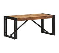 Bucmath Table basse 80 x 40 x 35 cm, en bois massif de mangue, rectangulaire, fer revêtu par pulvérisation, table de salon, table basse pour salon, table d'appoint moderne, stable et durable