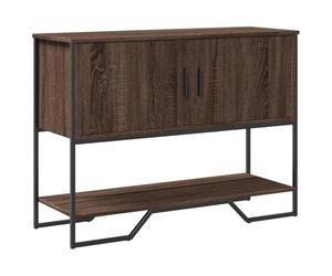 Bucmath Table console marron aspect chêne 100 x 35 x 74,5 cm, en bois dérivé du bois, table d'appoint avec espace de rangement, table de couloir pour salon, entrée, cabinet de rangement polyvalent
