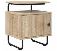 Bucmath Table de Chevet chêne Sonoma Bois d’ingénierie, guéridon rectangulaire avec 1 Porte et 1 étagère, Cadre Acier galvanisé, Rangement de Nuit pour Chambre lit
