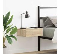 Bucmath Table de Chevet Flottante chêne Sonoma en Bois d'ingénierie, Table Chevet Bout canapé avec tiroir Rangement et étagère, Meuble appoint Mural pour Chambre lit Salon Bureau entrée