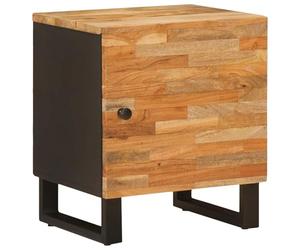 Bucmath Table de Chevet Marron en Bois de manguier Massif 40 x 33 x 46 cm, guéridon rectangulaire avec tiroir de Rangement pour Chambre lit Salon Bureau, Organisateur pour Nuit