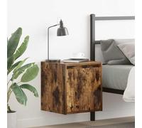 Bucmath Table de Chevet Murale chêne fumé, Meuble appoint en Bois d ingénierie 38 x 34 x 40 cm avec Porte réversible et Rangement, pour Chambre lit Salon Bureau entrée dortoir