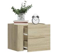 Bucmath Table de Chevet Murale chêne Sonoma 45 x 30 x 35 cm, Bois d ingénierie, tiroir de Rangement, Meuble appoint pour Chambre, Salon, Bureau, Rangement Mural pour lit et entrée
