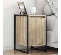 Bucmath Table de chevet Sonoma en bois - 39,5 x 30 x 50 cm - Table d'appoint industrielle pour chambre à coucher - Table de chevet durable - Table console robuste pour salon