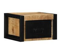 Bucmath Tables de Chevet murales 2 pcs 40x35x25 cm en Bois de manguier Massif Brut, Table Chevet avec tiroir Rangement, Meuble appoint pour Chambre lit Salon Bureau,
