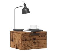 Bucmath Tables de Chevet murales 2 pcs Vieux Bois, Meuble appoint en Bois d ingénierie 34 x 30 x 20 cm, Rangement Chambre lit Salon Bureau entrée, Support Lampe réveil Livre téléphone