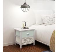 Bucmath Tables de Chevet Style français en Bois de Paulownia, Ensemble de 2 Meubles de Rangement avec 2 tiroirs, pour Chambre, Salon, Bureau, guéridon