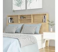 Bucmath Tête de lit avec étagères en chêne Sonoma - 160 x 19 x 103,5 cm - Montage mural - Design moderne - Espace de rangement supplémentaire pour chambre à coucher