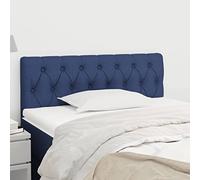 Bucmath Tête de lit Bleu en Tissu 90x7x78/88 cm avec Pieds en Bois Massif, Mousse rembourrée, Design élégant pour Chambre, Soutien Confortable pour Lire ou se Reposer