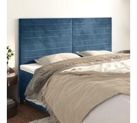 Bucmath Tête de lit en velours bleu foncé 180 x 5 x 118/128 cm, hauteur réglable, tissu d'ameublement doux, pieds en bois stable, pour chambre à coucher, design élégant, soutien dorsal confortable