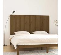 Bucmath Tête de lit Murale Marron Miel en Bois de pin Massif 204 x 3 x 110 cm Support Confortable pour lit sans tête Design Classique élégant Chambre à Coucher