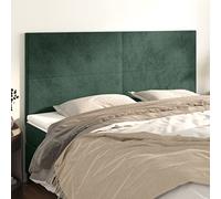 Bucmath Tête de lit vert foncé 200 x 5 x 118/128 cm en velours, hauteur réglable, tissu d'ameublement doux, chambre à coucher, accessoires de lit