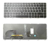 Bucom Clavier QWERTZ avec éclairage pour HP Elitebook G3 745 840 848 DE QWERTZ Argenté