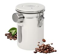 BUCOMTU 1,8 L Boîte à Hermétique en Acier Inoxydable avec Cuillère à Mesurer, Boîte à Conservation Hermétique, pour Café en Grains, Café Moulu, Noix, Sucre, Céréales