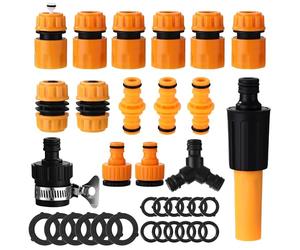 BUCOMTU 16 pièces Le Set de tuyaux d'arrosage pour Gardena, Raccord de Tuyau 1/2 Pouce, Accouplement pour Gardena Set de Raccords de Tuyaux 1/2 Pouce Gardena - Accouplement et Raccordement