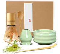 BUCOMTU 5 pièces Rose Matcha Kit Fouets à Matcha Convient à la Préparation de Thé Matcha pour la Maison, le Bureau et le Salon de Thé Fouet Matcha (cyan)