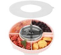 BUCOMTU Bol à Collation, Plateau À Goûter avec Couvercle pour Stanley Cup 40 oz,Accessoires pour Gobelets pour Stanley,Pour Conserver les Bonbons, les Biscuits et Les Noix Dans Une Barquette (Rose)