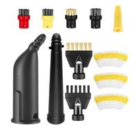BUCOMTU Ensemble de 12 accessoires pour nettoyeur vapeur pour Kärcher Easyfix SC1, SC2, SC3 et SC4, brosse ronde, brosse plate, buse allongée, buse coudée, buse pour recoins, chiffon en microfibre
