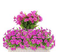 BUCOMTU Fleurs Artificielles Deco, 6 Fleur Artificielle Exterieur Bouquet Fleur Artificielle Gloire du Matin, Bouquet Fleurs Artificielles Fausse Plante Exterieur Décoration pour Maison Jardin Balcon