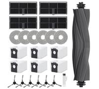BUCOMTU Kit 24 pcs pour Dreame L10s Ultra Gen 2/Mova E30 Ultra/L10s Pro Ultra Heat/X30 Ultra: 1 brosse principale, 6 sacs à poussière, 6 chiffons, 6 brosses latérales, 4 filtres, 1 brosse nettoyante