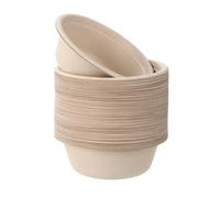BUCOMTU Vaisselle 500ML, Résistant et Solide, Vaisselle Canne à Sucre, Assiettes, Bols Salade, Bols Carton pour Usage Quotidien et Dehors Party (500ML)
