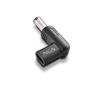 BUD-S - Adaptateur pour prise d'alimentation - DC jack de 6,5 mm x 4,4 mm (M) incliné pour 24 pin USB-C (F) - 20 V - Alimentation USB (100 W) - noir