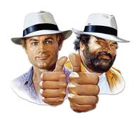 Bud Spencer & Terence Hill Panneau Métal 3d Hill Spencer 45 X 45 Cm