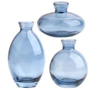 Bud Vase 3pcs Transparent Blue 3 Style 2.4/3, 5/4.7 Verbe de Hauteur Vase DIY Planteur décoratif Convivial pour Plante hydroponique, Arrangement, Fleur de pièce maîtresse