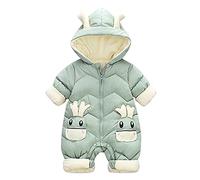 BUDAOWENG Nouveau Bébé Barboteuse En Coton Automne/hiver Combinaison De Neige Bébé Fille Manteau à Capuche Hiver Combi Pilote Hiver Bébé Romper Jumpsuit Outwear Bébé (0-18 Mois