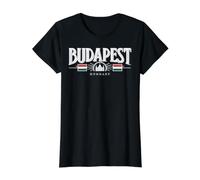Budapest Hongrie Voyage City Explorer T-Shirt Graphique avec Valeur, Femme, Noir, M