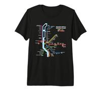 Budapest Hungary Railway - Carte de l'itinéraire Souvenir T-Shirt Haut de Gamme