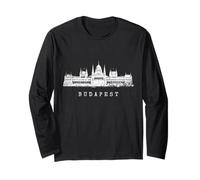 Budapest Parlement Hongrie Vintage Skyline I Love Budapest Manche Longue