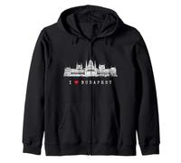 Budapest Parlement Hongrie Vintage Skyline I Love Budapest Sweat à Capuche