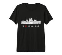 Budapest Parlement Hongrie Vintage Skyline I Love Budapest T-Shirt Haut de Gamme