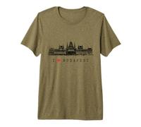 Budapest Parlement Hongrie Vintage Skyline I Love Budapest T-Shirt Haut de Gamme