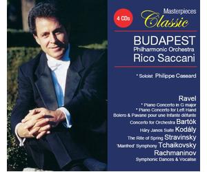 Budapest Philharmonic Orchestra - Classic Masterpieces Volume 2 - Ravel Piano Concertos, Bolero & Pavane, Bartok Concerto for Orchestra, Kodaly Hary Janos Suite, Stravinsky The Rite of Spring, Tchaikovsky Manfred Symphony, Rachmaninov Symphonic Dances & Vocalise