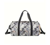 BUDAY 55L Fitness Gym Bag Voyage Sac à dos Femmes Épaule Outdoor Yoga Sac Training Leaf Printing Bag Crossbody Dry Wet Weekender Duffel, gris, Taille unique, Artisan