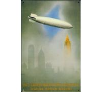 Buddel-Bini Versand Affiche métallique avec Zeppelin Avant dirigeable New York