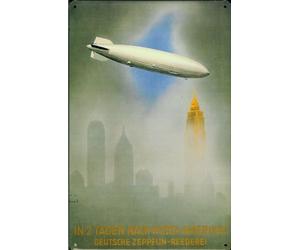 Buddel-Bini Versand Affiche métallique avec Zeppelin Avant dirigeable New York