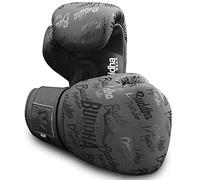 Buddha Fight Wear. Gants d'entraînement et de combat, édition spéciale, fabriqués à la main, boxe, Muay Thai, Kick Boxing et MMA Noir mat, 300 ml
