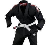 Buddha Fight Wear Kimono Premium Infinity noir de Jiu Jitsu brésilien/BJJ Gi avec ceinture blanche, unisexe pour adulte, Noir , A3
