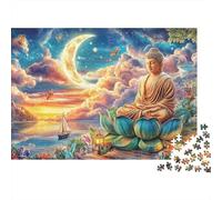 Buddha in Dream 1000 Pièces Jigsaw Puzzle Game Nebula Landscape Colourful and Detailedscenea Greatfestive Orfiller for Ages 10 Plus Puzzle Game for The Whole for Women, Gifts for Men38x26cm/1000pcs